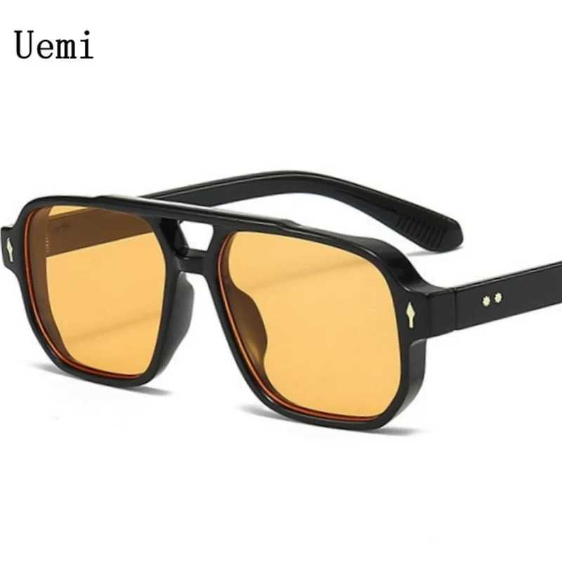 New Retro Double Bridge Square Sunglasses For Women Men Fashion Luxury Design Sun Glasses Trending Shades UV400 EyeglasseC250411