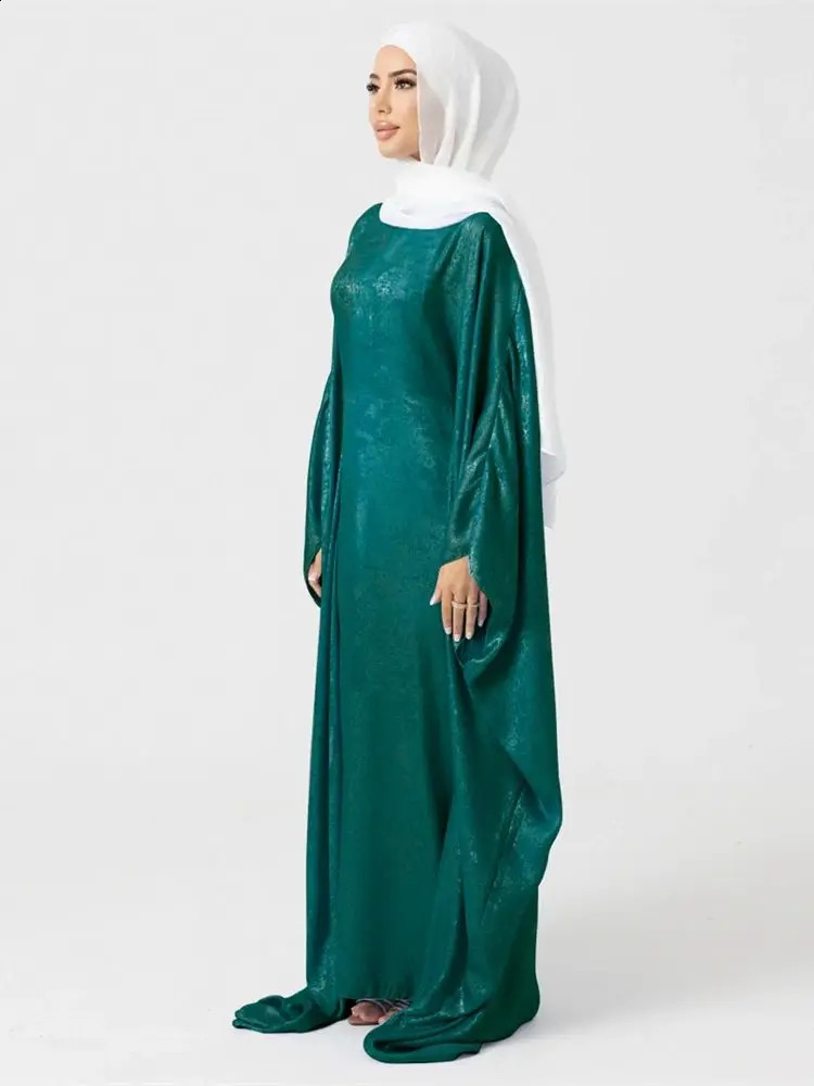 Batwing Butterfly Satin Khimar Abaya Dubai y Muslim Maxi Dress Kaftan Abayas Womens Ka Caftan Robe Tank Top 250411