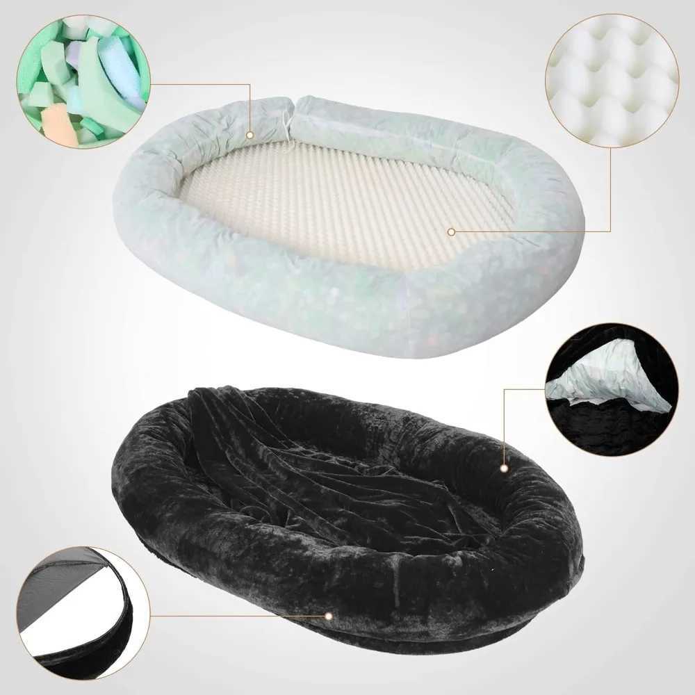 Extra large dog bed for medium-sized and large dogs large human dog bed giant pet bed with blanket detachable and washable cover anti slip Wa X250412