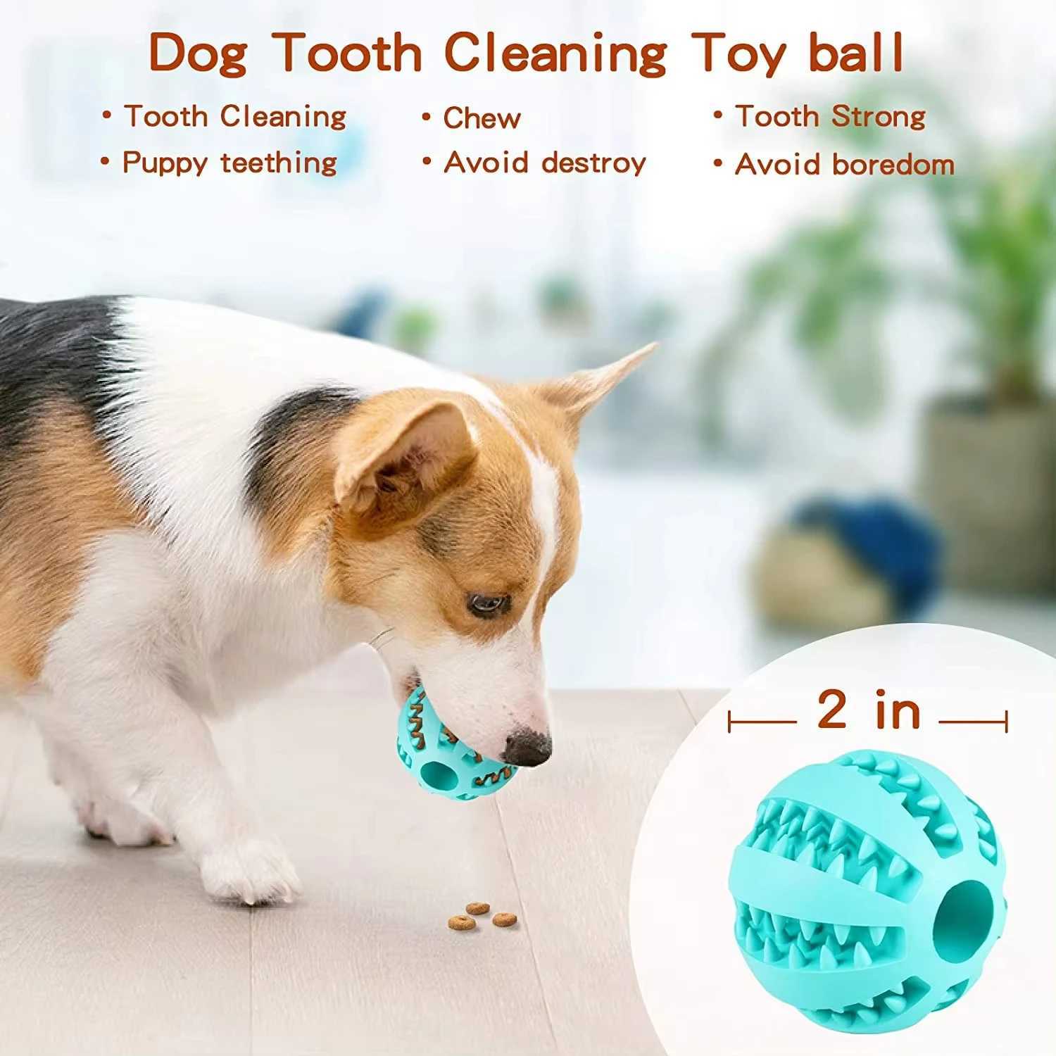 High Quality 5cm natural rubber pet dog toy dog chew toy teeth cleaning treatment ball super hard interactive elastic ball for pet products T2504012