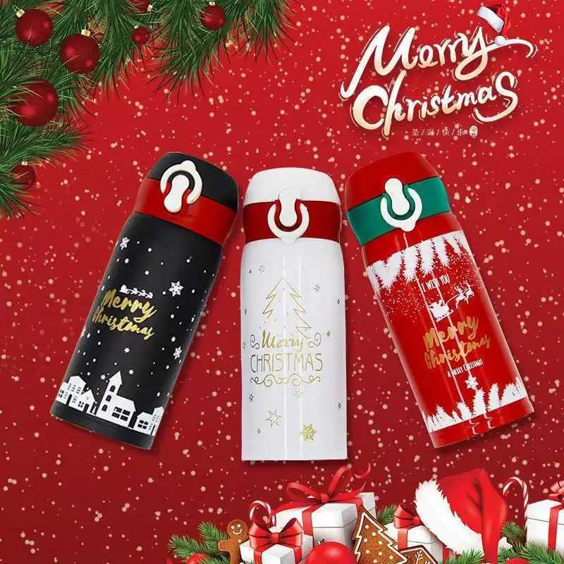 Christmas 304 stainless steel Christmas and New Year gift spring thermos cup male and female students creative water cup net red simple cu Y251112