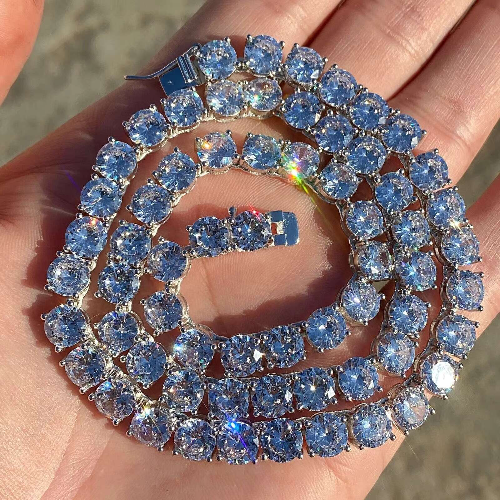 Speedin Custom 18in 20in 22in 24in Moissanite Necklace DEF VVS Lab Diamond Tennis Chain for Men Jewelry