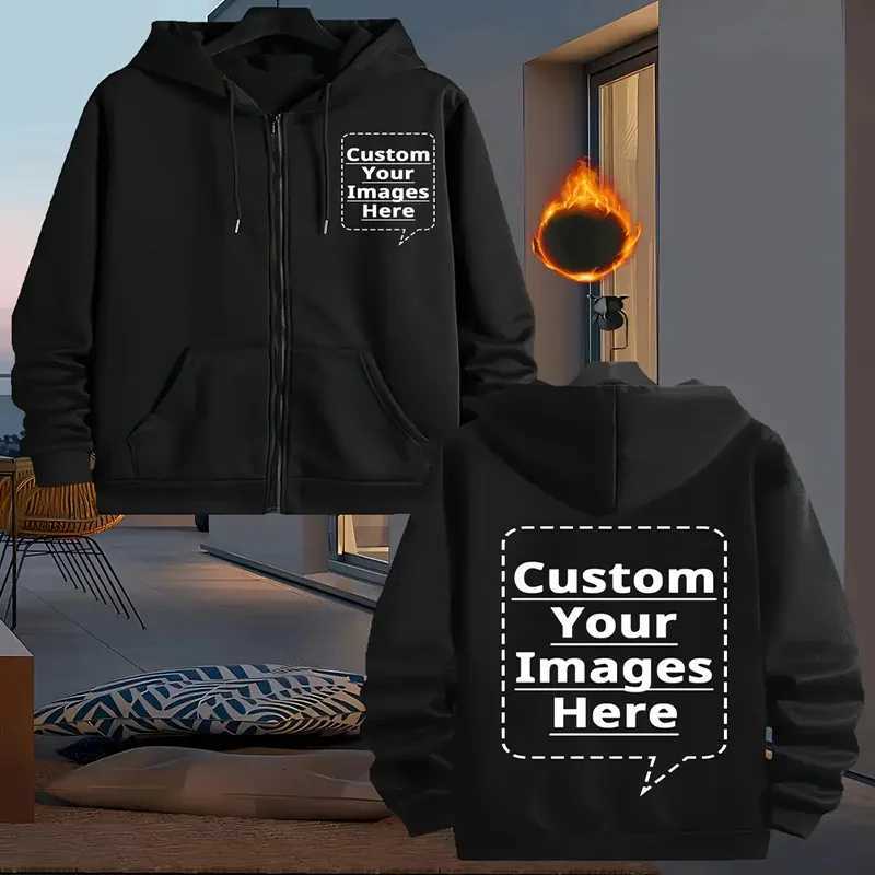 POD customization Custom Printed Hoodies Men and Women Zipper Hooded Sweatshirts Loose Casual Clothing Hooded Cardigans Mens Street HoodiesT251112