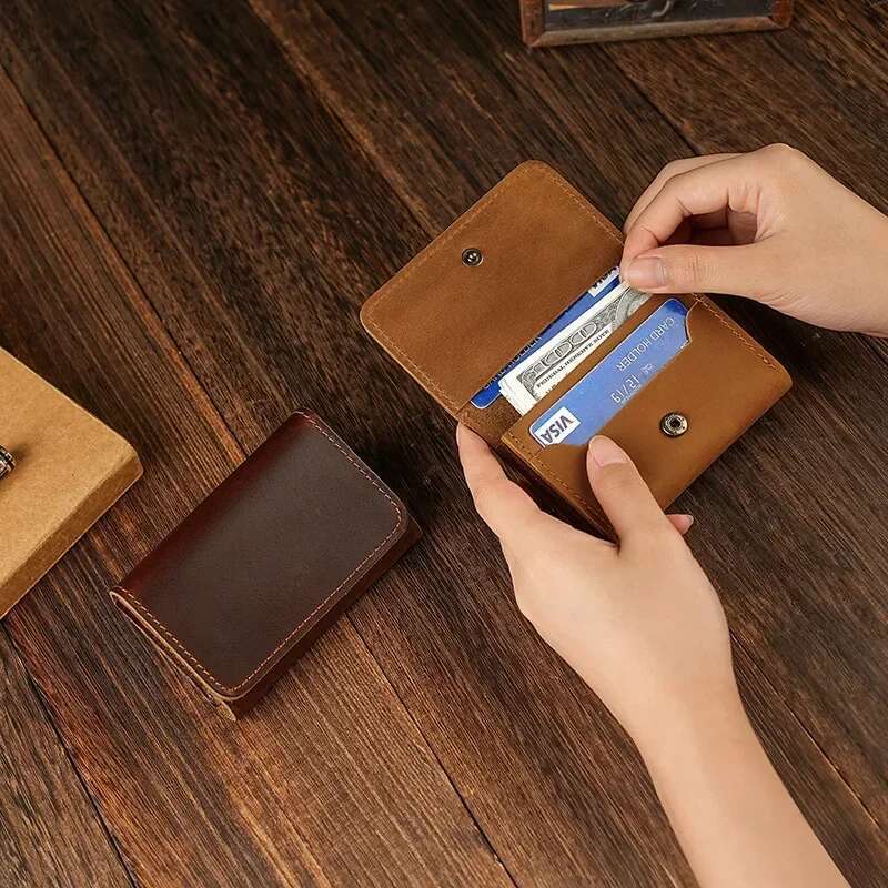 Mens Genuine Leather Coin Ladies Mini Bag Clutch Feminine Men's Slim Purse Money Small Wallet Card Holder Gift ddmythur