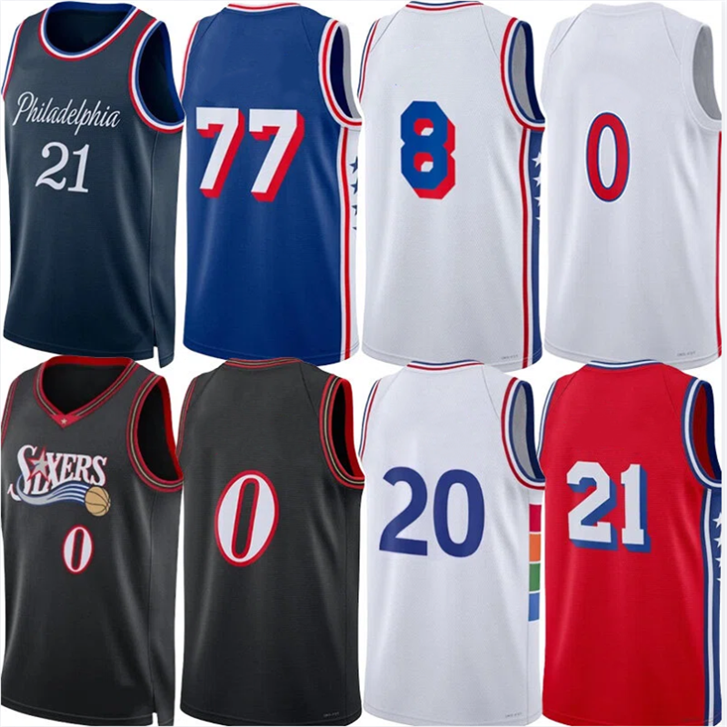 76erss Basketball Jerseys Tyrese Maxey VJ Edgecombe Allen Iverson Paull George Joell Embiid Jersey Kelly Oubre Jr. Jared McCain Andre Drummond Retro City Jersey