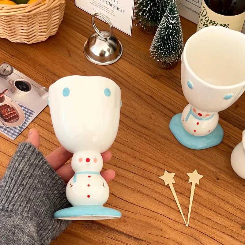 Christmas Christmas Cute 3D Snowman Shaped Water Cup Hand Painted Tall Cup High Beauty Gift for Friends As A Companion Gift Y251112