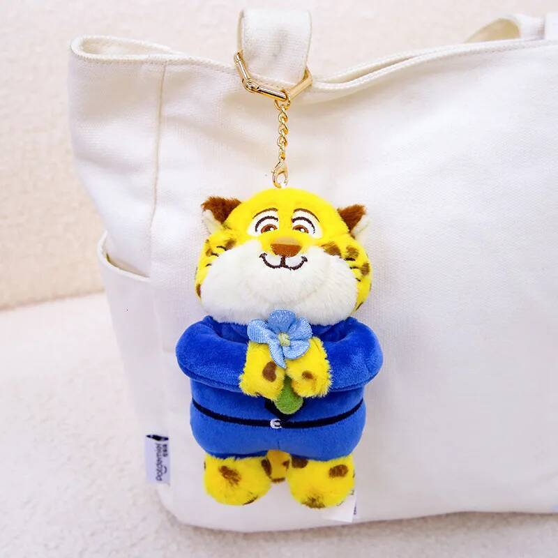 Custom Genuine Zootopia Plush Toy Pendant Disney Trend Flower Judy Nick Ice Claw Leopard Police Officer Doll Key Chain Gift