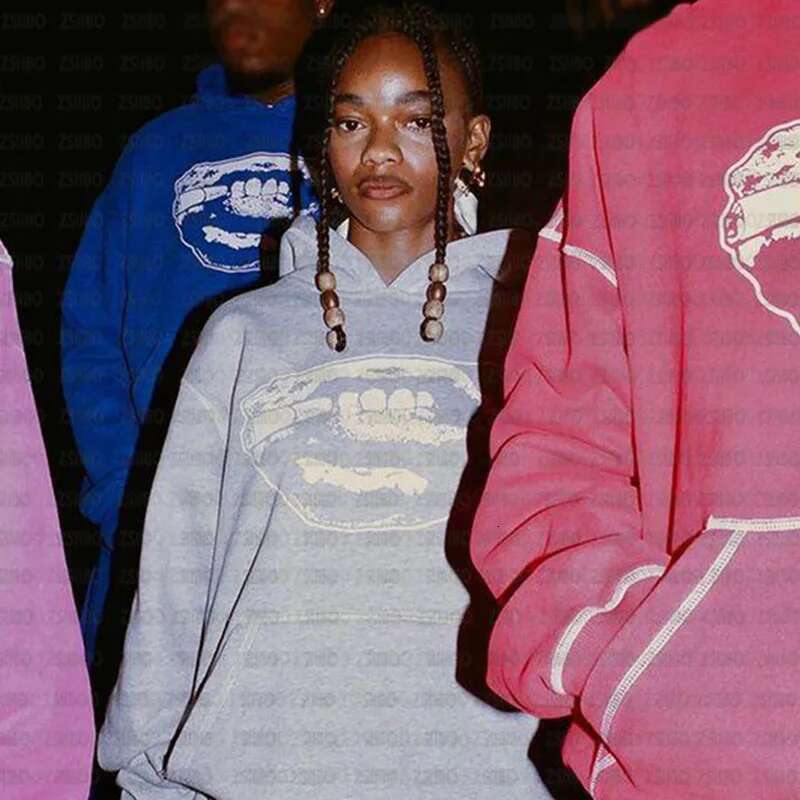 New Retro Aesthetic Fashion Brand Personalized Printed Hoodie Y2k Hip-Hop Streetwear Women's Pullover Casual Top Sportswear
