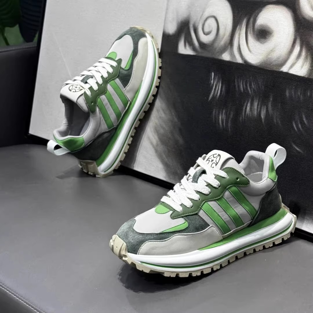 Free shipping men's shoes 2025 spring sports casual shoes fashion trend thick sole increase color matching lace-up low-top casual shoes 39-44