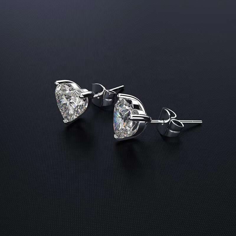 Fashion VVS White Brilliant Round Diamond Cut Moissanite Earrings Women 925 Sterling Silver Jewelry