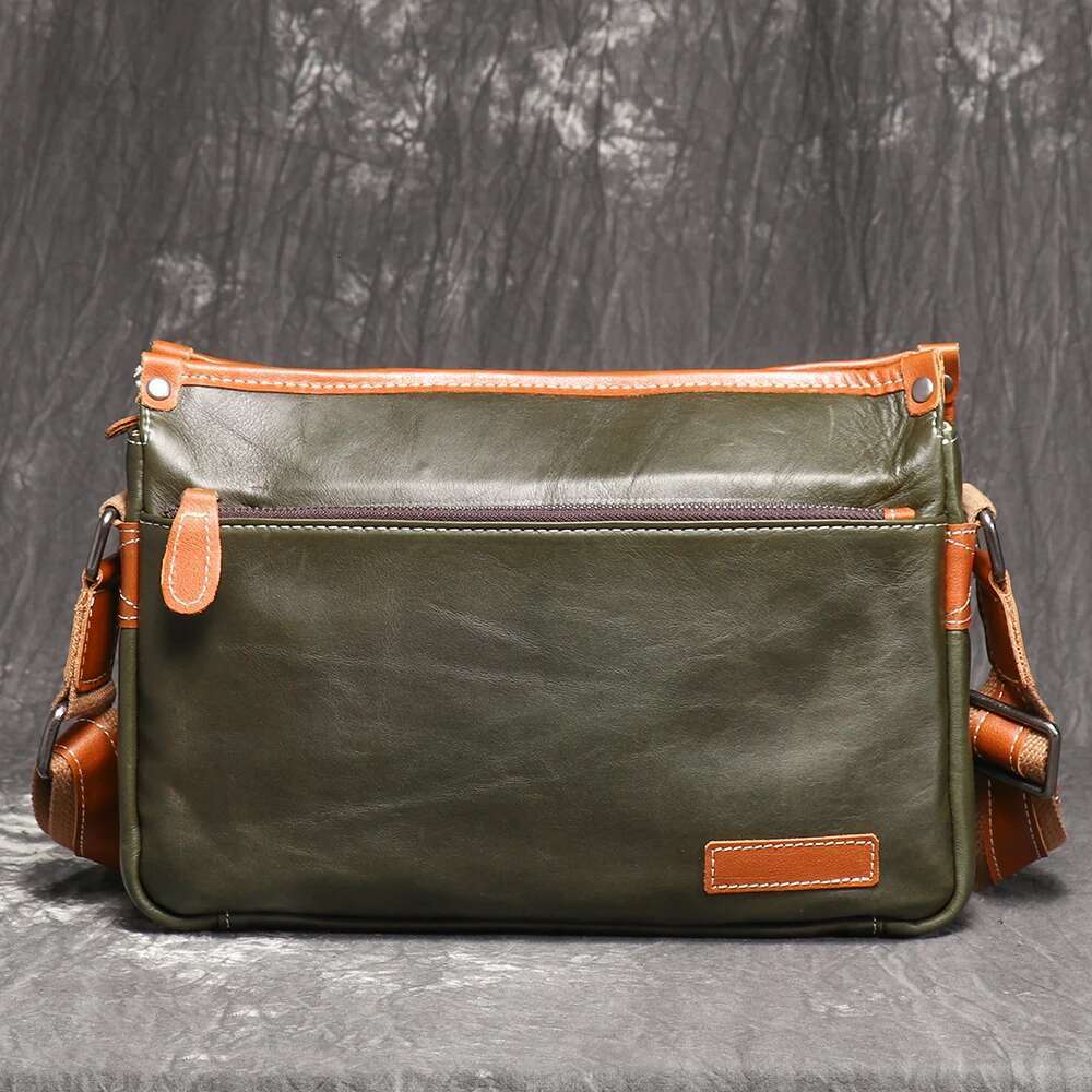 LUOKIR Unisex Leather Shoulder Bag, Top Layer Cowhide Crossbody Backpack, Trendy Pairing With Commuter Mailman Bag