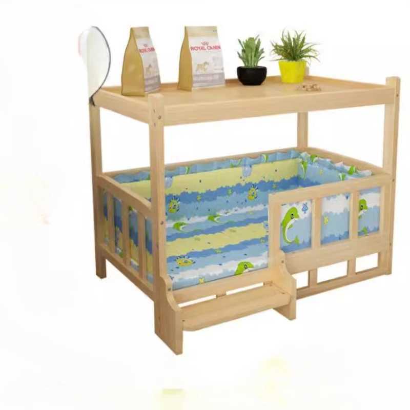 Dog bed Kennel Solid wood teddy Golden Retrievable wooden pet bed Cat bed All seasons Cat nest Bedside table X250412