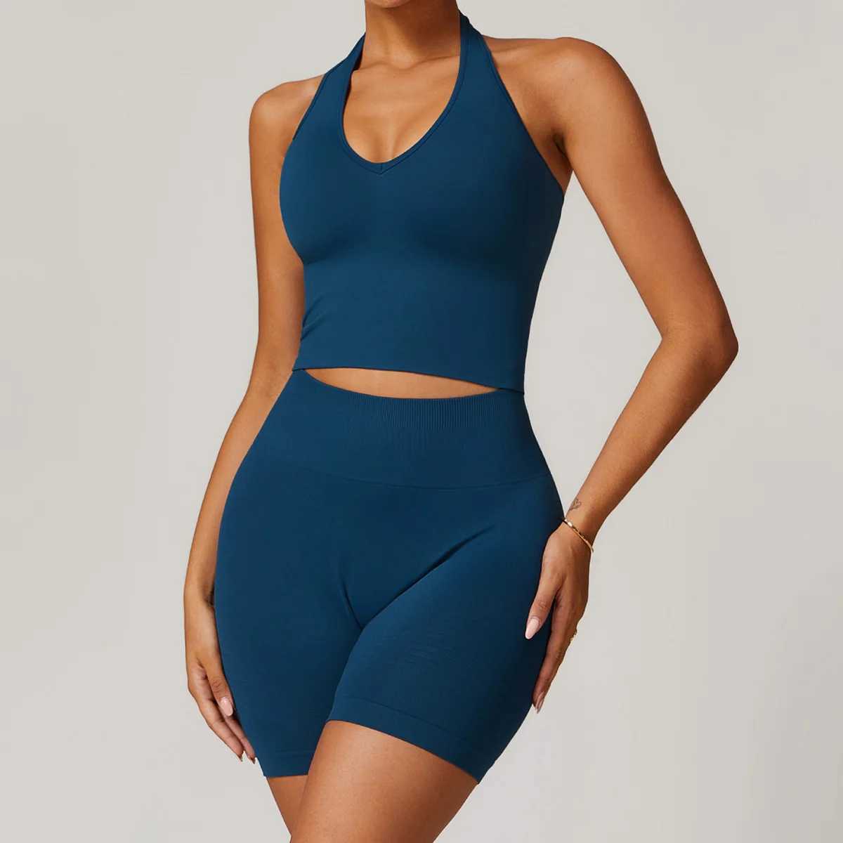 High Quality Fitness Yoga Set Women Workout Athletic Clothing Gym Bras Sports Tank Top Vest High Waist Leggings Sportswear 7725 J251112