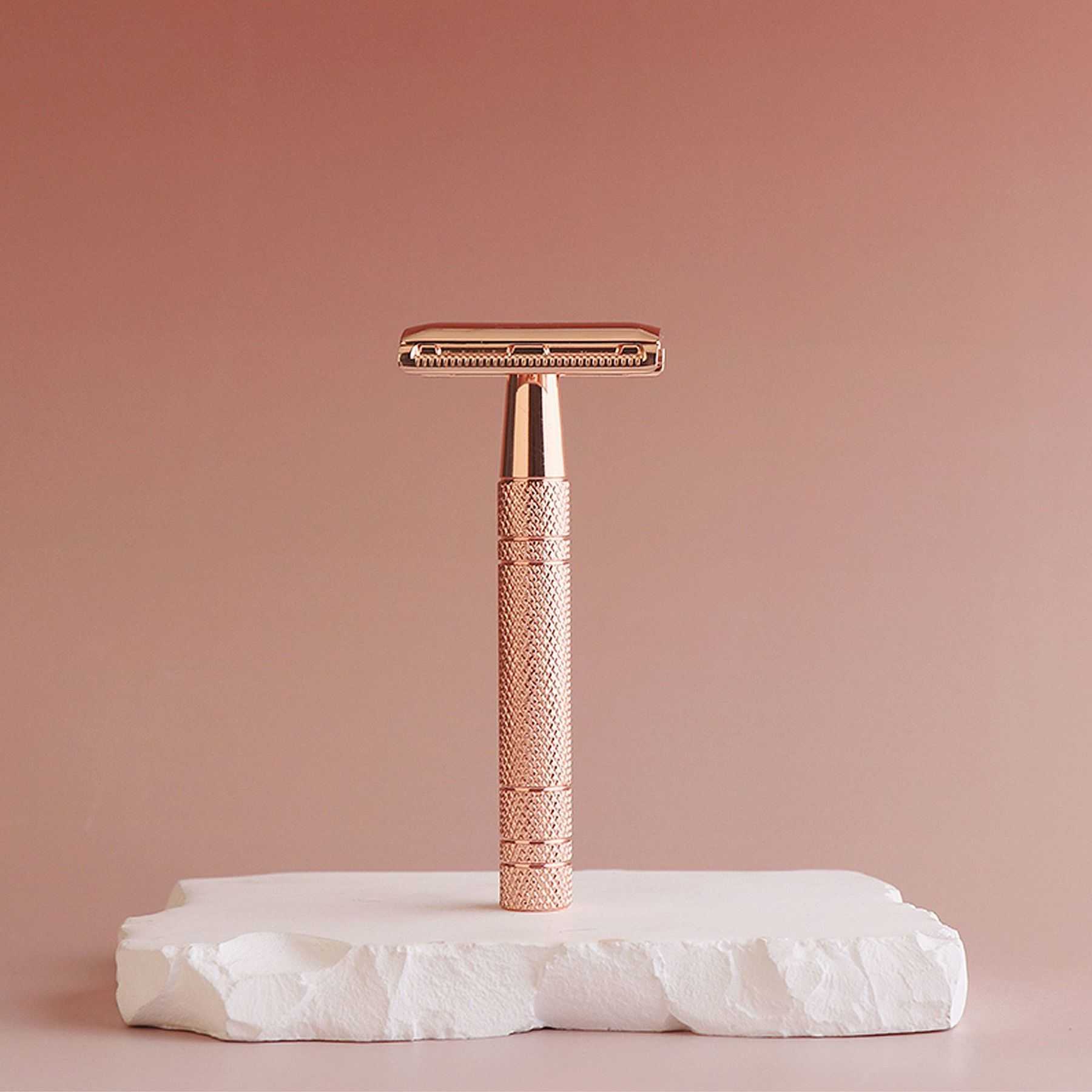 Old-fashioned shaving razor, beard scraper, manual hair removal tool, men's double-sided blade set, retro style set L251112