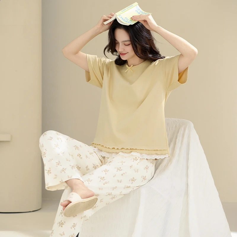 Pajamas for Women 100% Cotton Sleepwear Summer Spring Shorts Pyjamas Fashion Home Clothing HQ Anti-bacterial Pijamas Women 250411