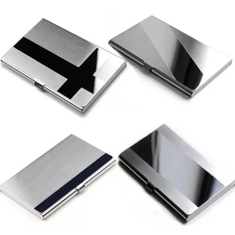 1pc card holder mens RFID blocking aluminum metal ultra-thin wallet anti scan card holder thin shell small mens wallet Z250411