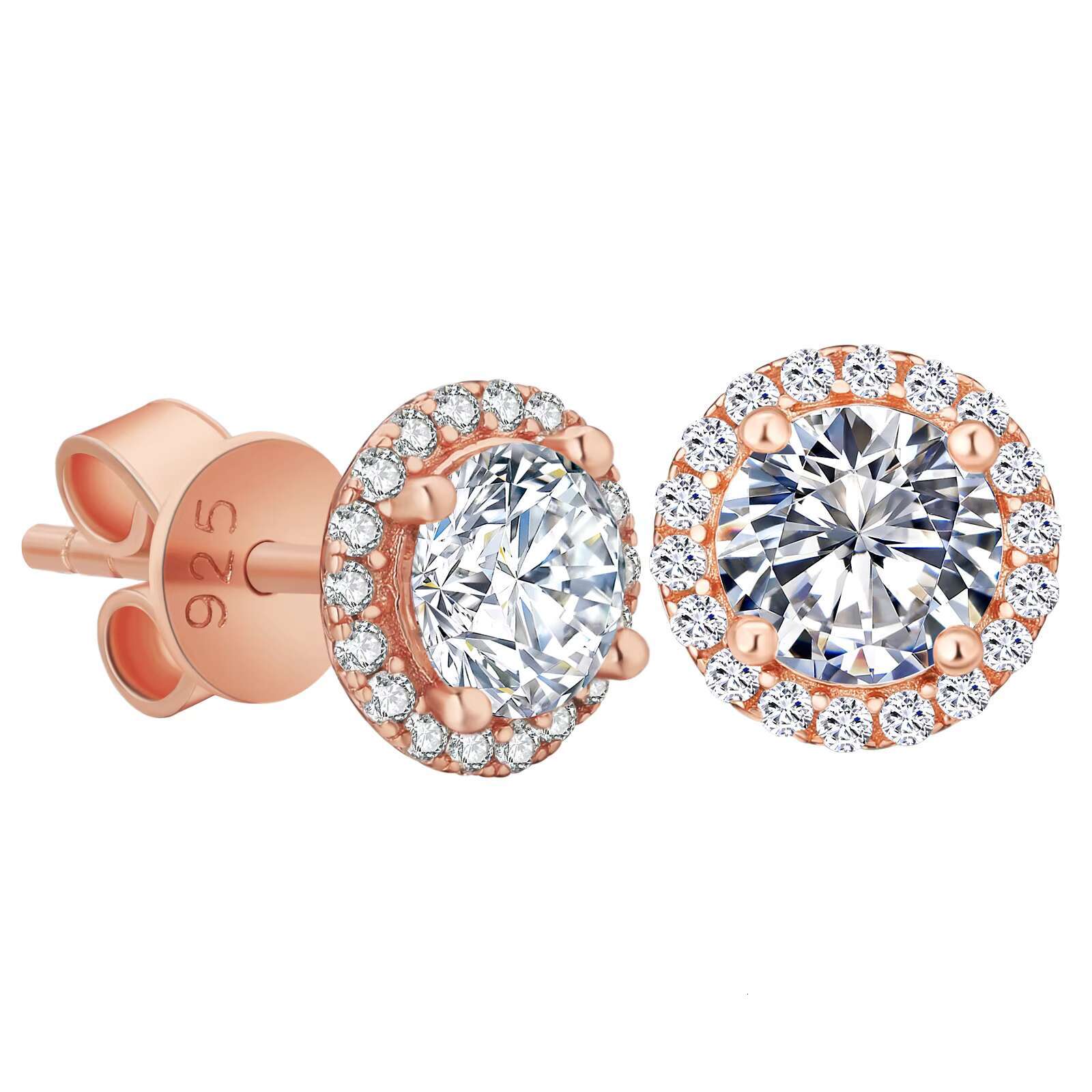 KRKC Luxury Silver Jewelry GRA Certification 1ct D Color VVS1 Moissanite 925 Sterling Silver Stud Earrings