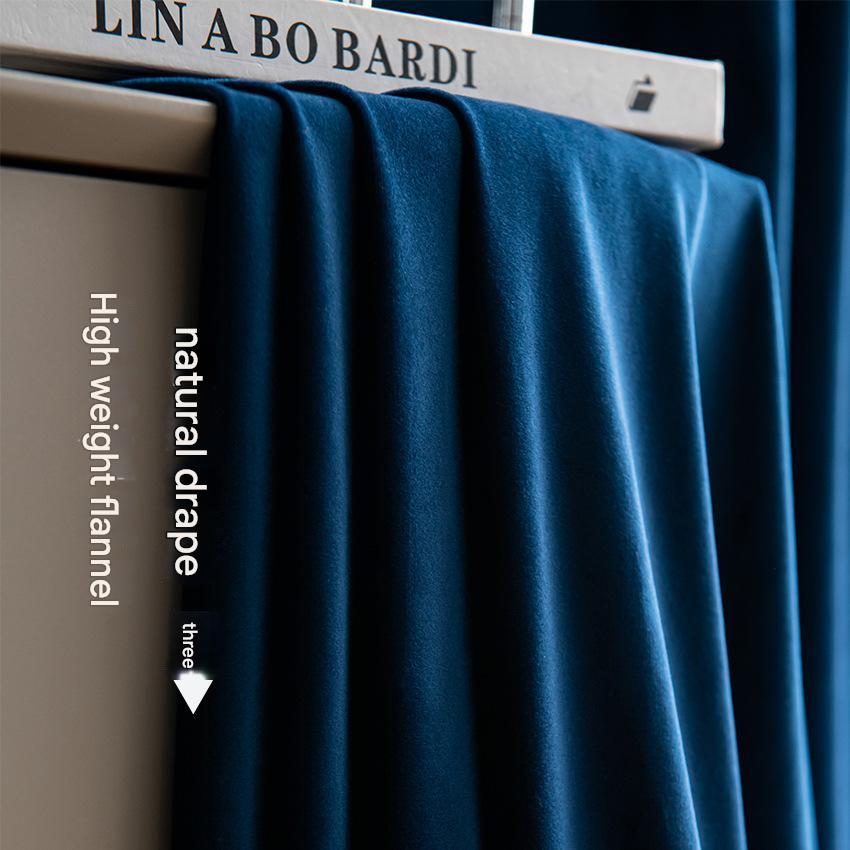 T400 new German velvet curtain cloth Nordic high-end luxury living room bedroom screen partition soundproof finished curtain