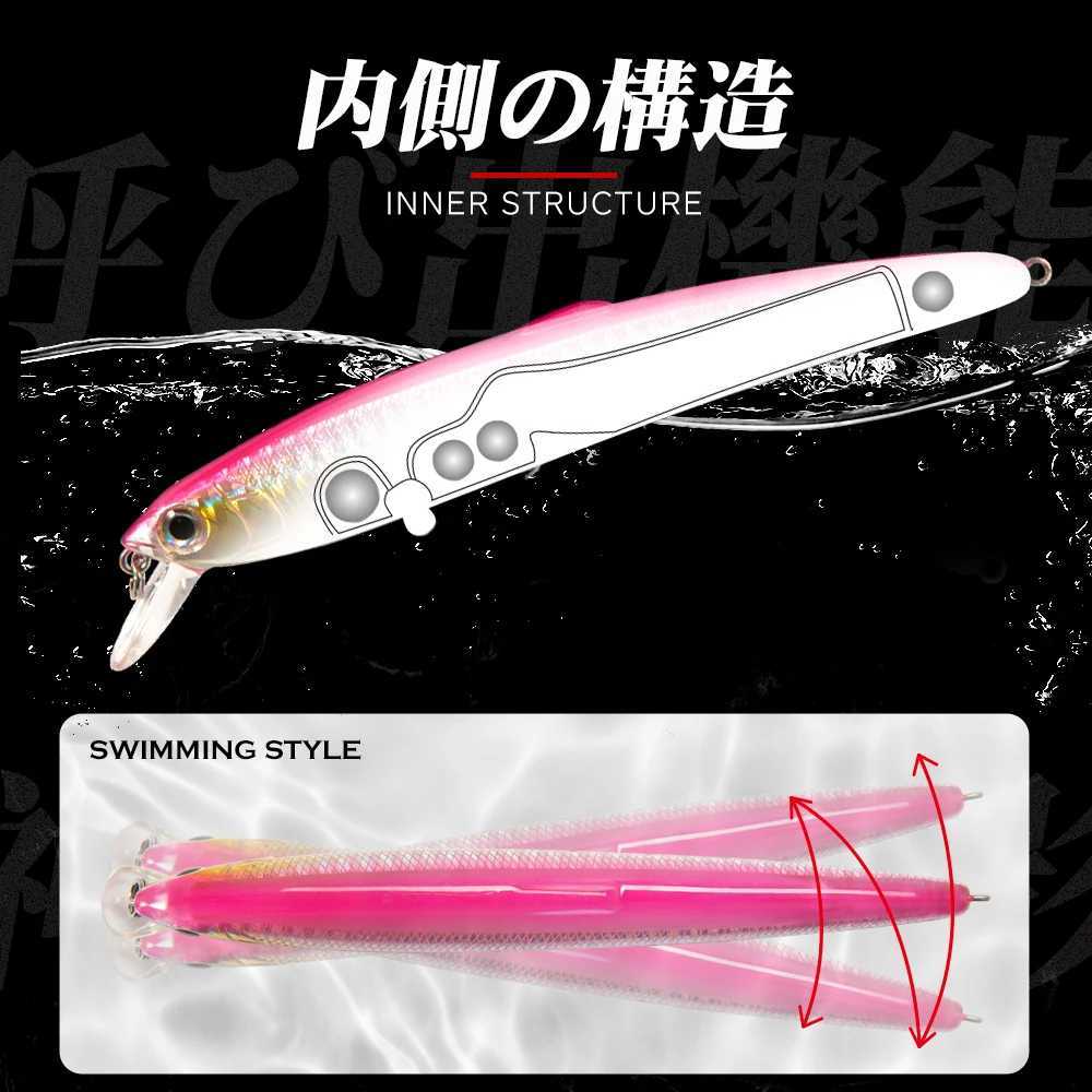 Hunthouse Jerkbaits Saruna Minnow Sea Fishing Lure Hard Bait 95mm/8Sg 12.5cm/17.5g 14.7cm/27g Solid Origin Hook For Seabass Z250411