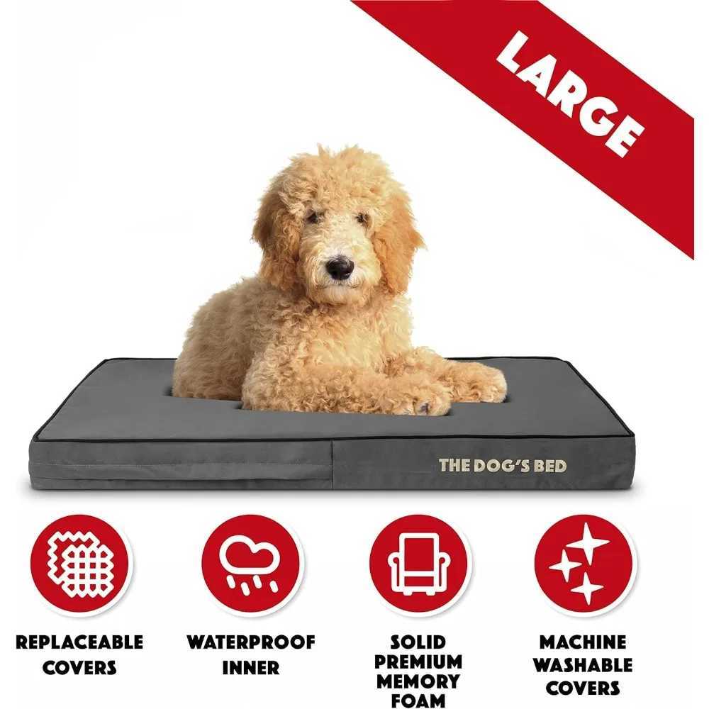 Orthodontic memory foam dog bed big gray and black 40x25 waterproof support dog bed with replaceable cover X250412