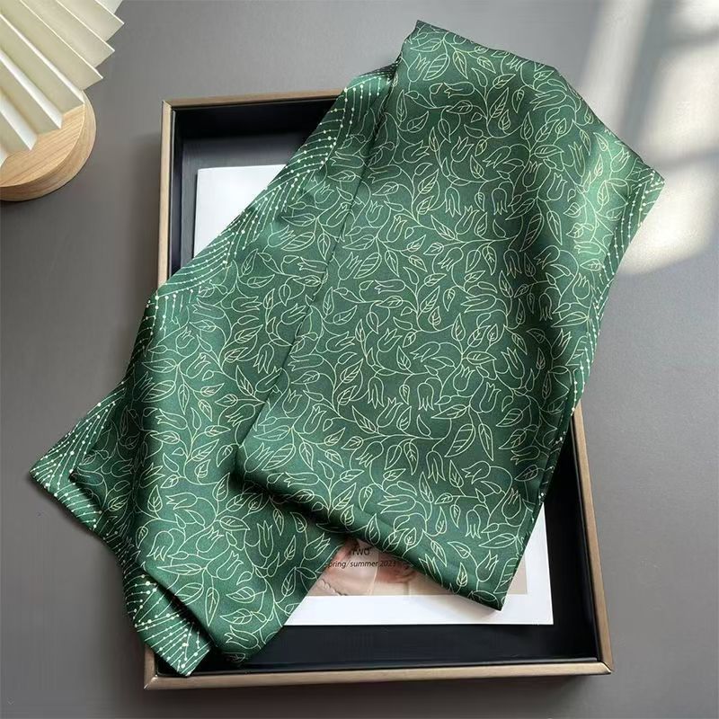 T459 Spring and Autumn new small long silk scarf high-end versatile scarf decoration with shirt neck belt scarf