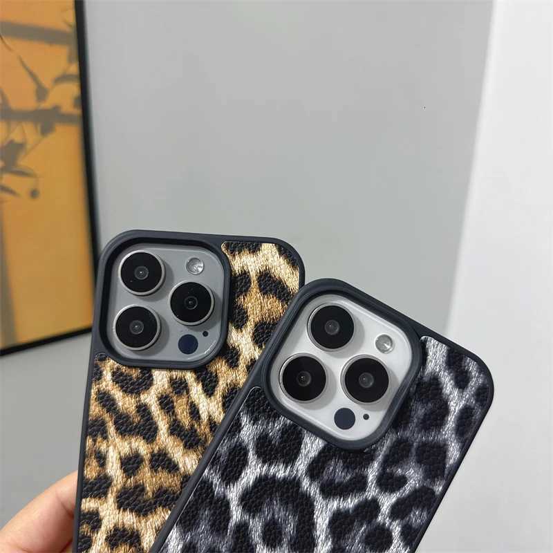 Luxury leopard print pattern PU leather Case for iPhone 16 15 14 Phone Cover 15 14 13 12 11 Pro MAX Hard Shockproof Back Funda K251111