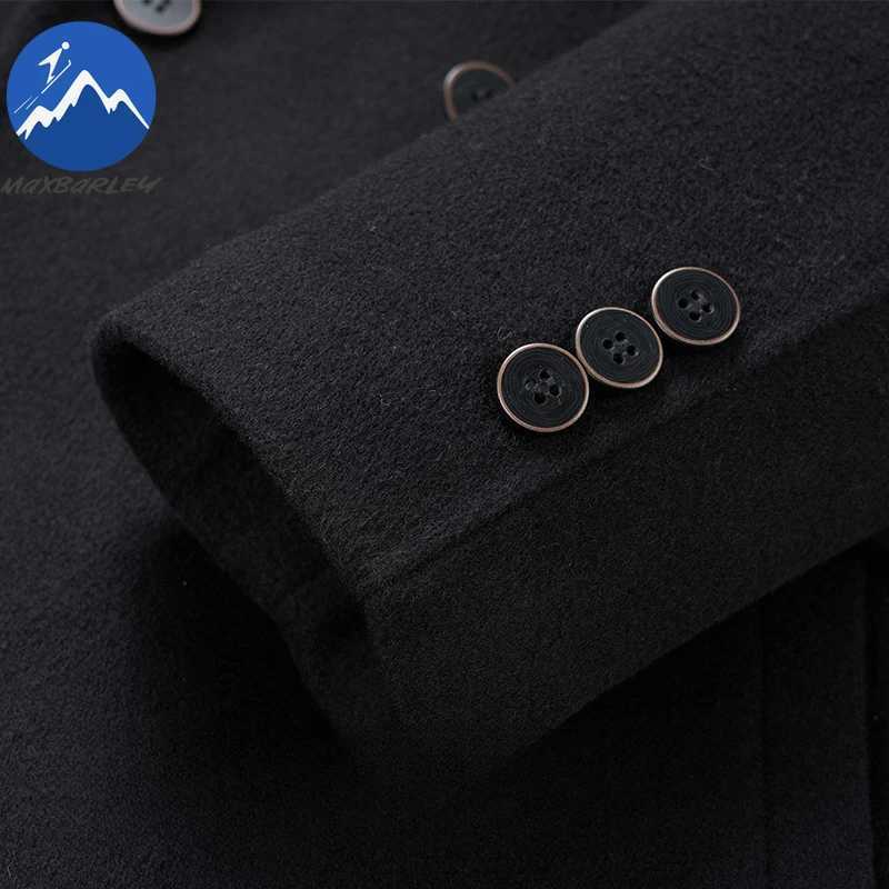 Maxbarley Wool Coat Men Winter Long Warm Black Loose Casual Wool Blends Overcoat Man Luxury Designer Woolen Trench Korean Trendy K251111