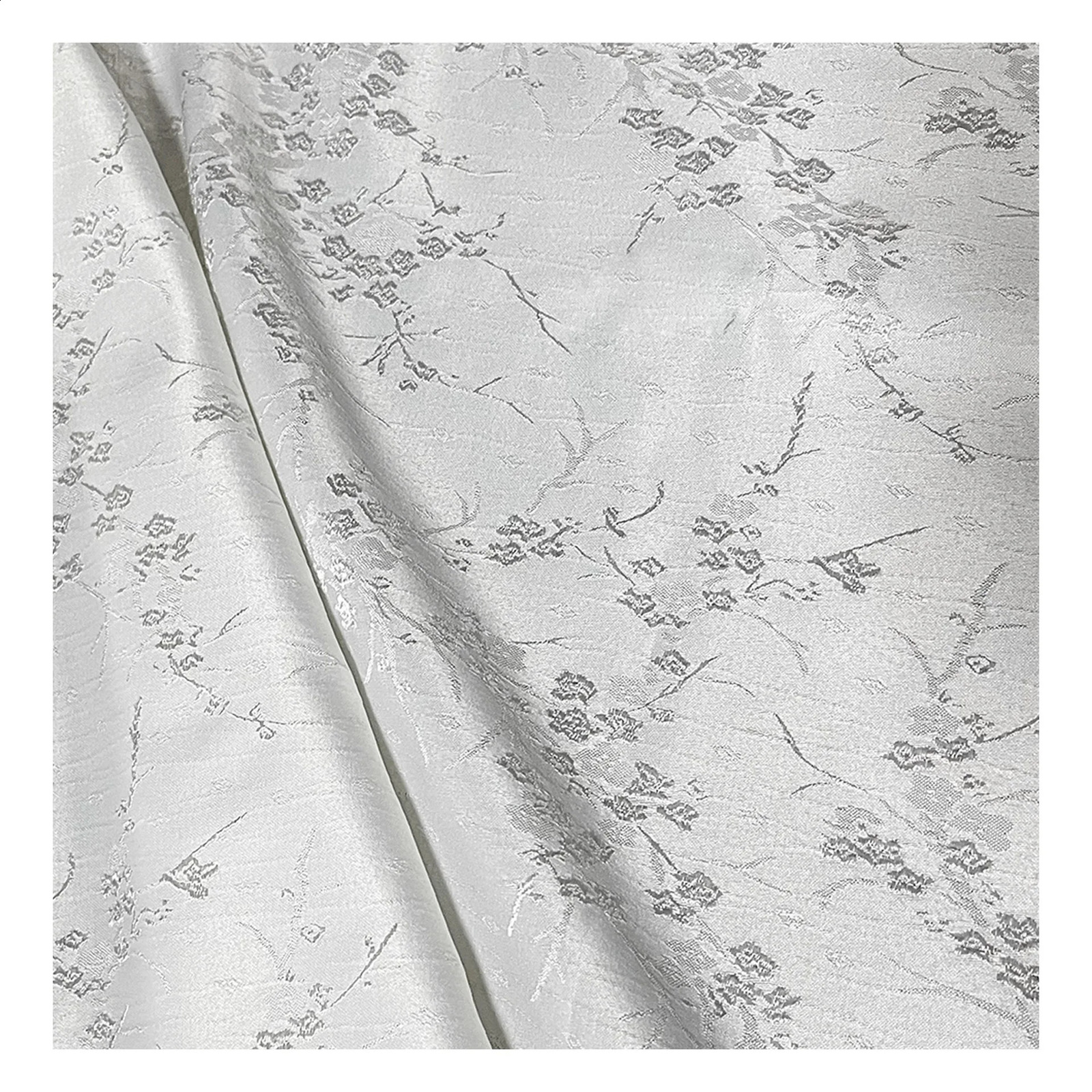 White plum blossom twigs dark pattern jacquard fabric three-dimensional relief Chinese cheongsam suit er fabric 250407