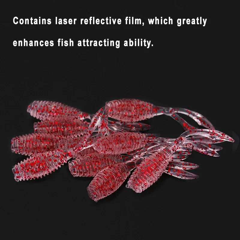 Fishing Soft Lures Rockfish 10pcs/lot 0.4g 35mm Twin Tail Artificial Wobbler Ocean Rock Silicone Shad Worm Bait Z250411