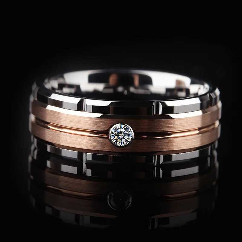 Classic stainless steel mens ring with dual color electroplating fashionable and simple ring jewelry accessories direct shipping size 6-13XJ250412