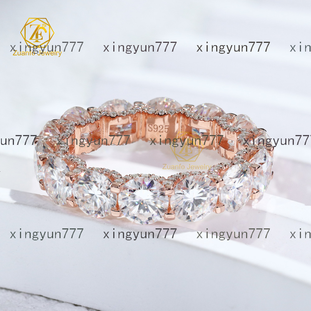 Elegant 5mm Full Row Moissanite Eternity Band Rings Luxurious Jewelry Accessory 925 Sterling Silver Moissanite Finger Ring