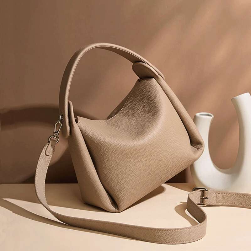 Designer Bag Hifashion Cowhide Genuine Leather Small Shoulder Bags For Women 2025 Designer Work Bucket Tote Crossbody Ladies Handbags