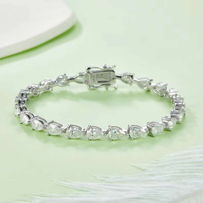 925 Silver Moissanshi Tennis Bracelet New Mens Womens Ins Bracelet Silver Plated Cross-Border Fine Chain Link Bracelets