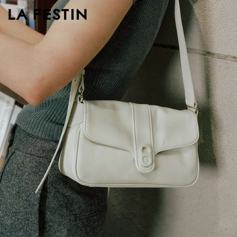 LA FESTIN Original Brand 2024 New Design Shoulder Crossbody Handbag Women Retro Style Square Bag Large Capacity Bags