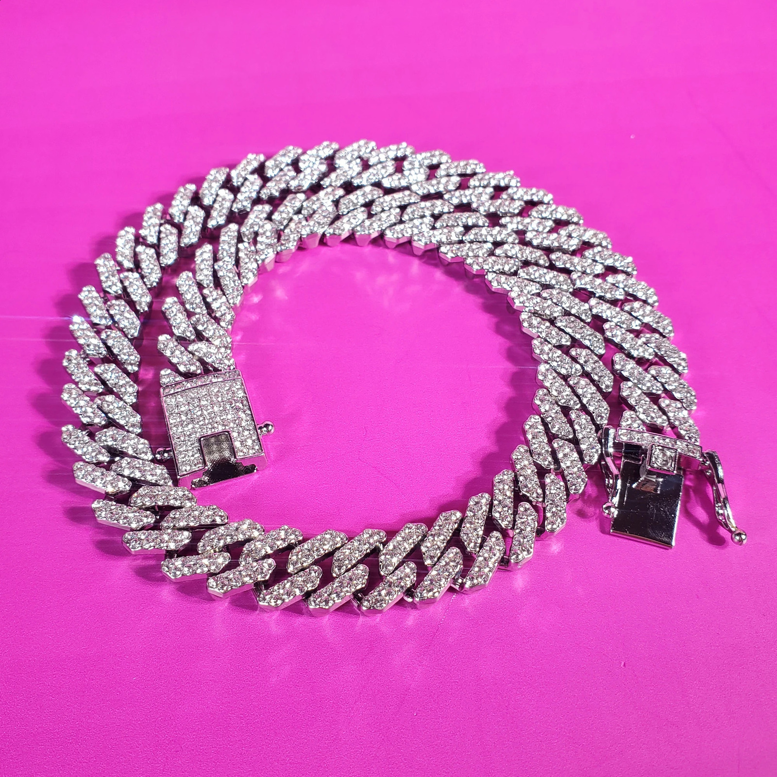 Bling Cuban Link necklace trend accessories rhinestone necklace womens banquet jewelry gifts 250409