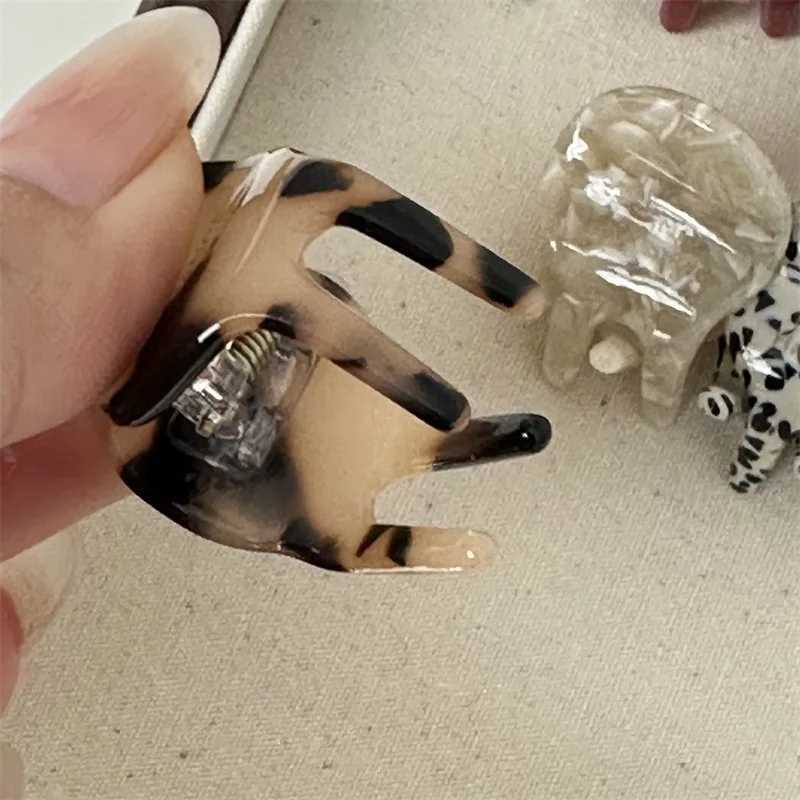 Womens Mini Exquisite Version Gold Label Acetate Small Hair Claw Bucket Womens Fashion Side Clip Girl Cute Hair Accessories Y2504012