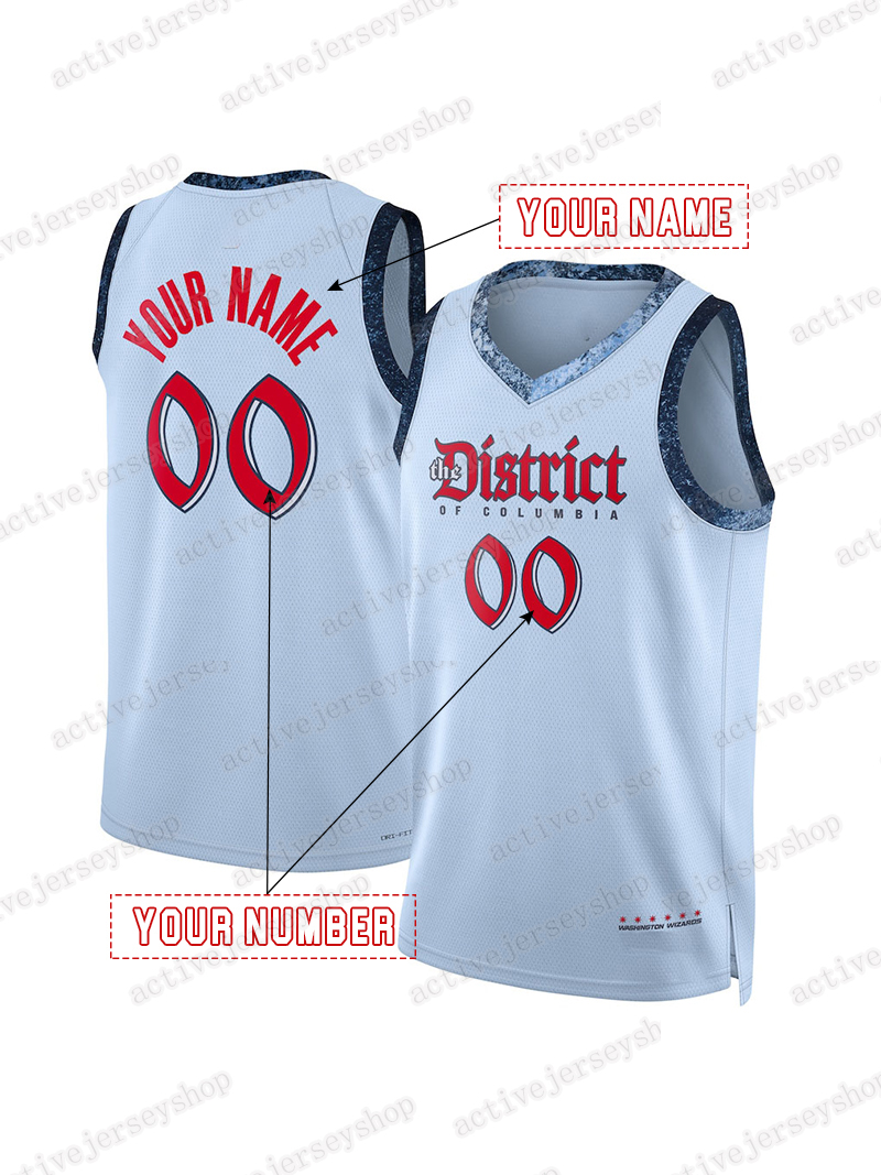 Custom Johnson III 2025-26 City Edition Gold Basketball Jersey Poole McCollum Sarr Kispert Porzingis Carrington Coulibaly George Middleton Custom Stit