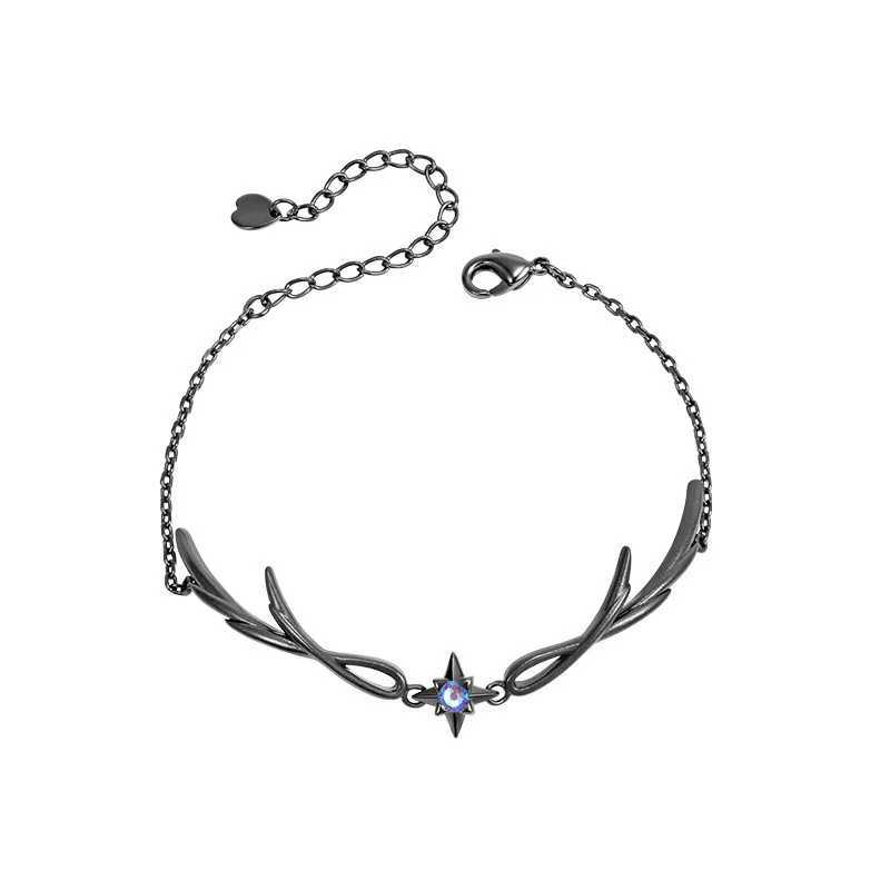 Gothic Punk Dark Style Black Bracelet Ladies Simple Charm Casual Jewelry GiftC250411