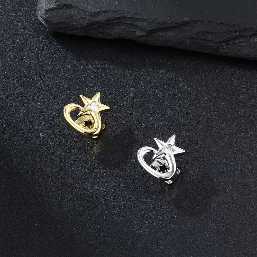 2024 Fashion Single Star Teeth Grillz Hip Hop Copper Ice Cube Zircon Hollow Teeth Grillz Womens Body Jewelry W250412