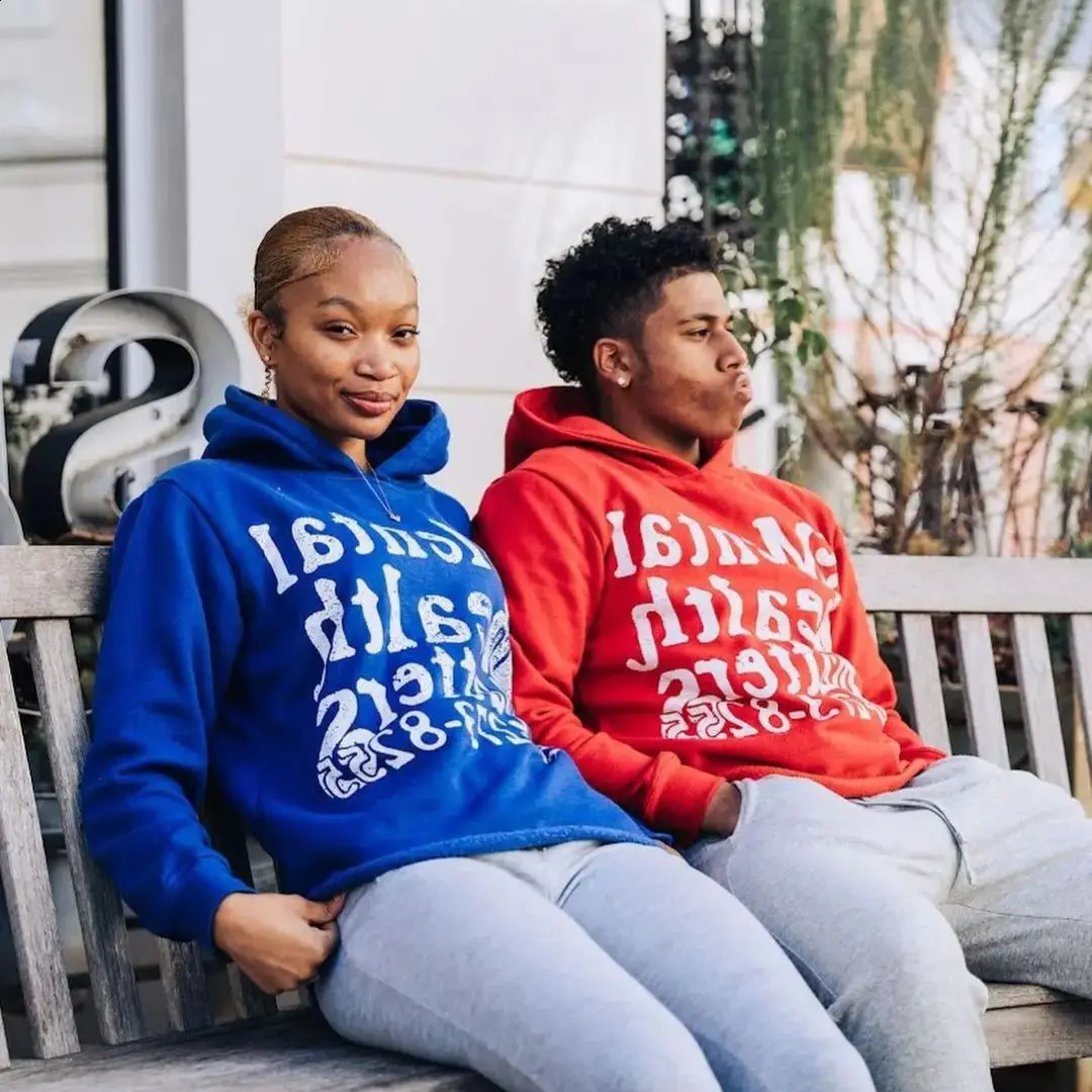 Oversized Couple Street Mental Health Issues Hoodie Womens Sleep Casual Loose Y2K Clothing Sweater 250407