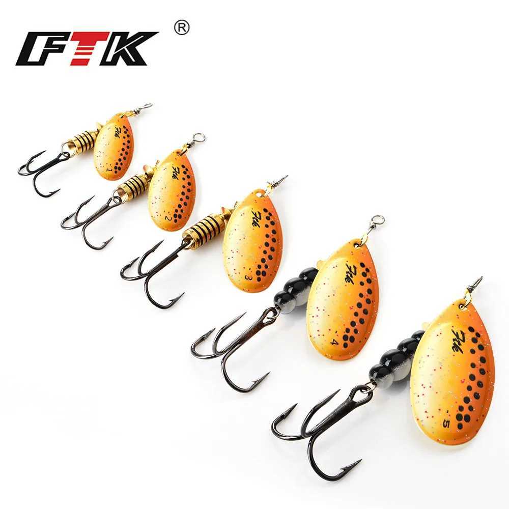 FTK 1PC Spinner Bait 3.2g 4.3g 6.1g 9.6g 13.6g Spinner Bait Spoon Fishing Bass Lure With Treble Hook Tackle High Quality Z250411