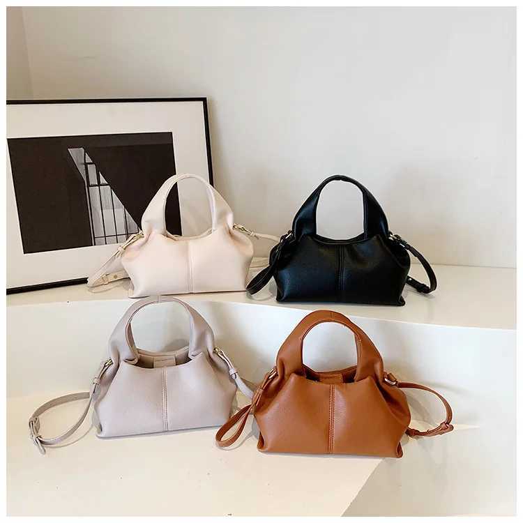 French niche urban simple cloud bag lychee pattern soft leather fashion handbag single shoulder messenger womens bagT2511112