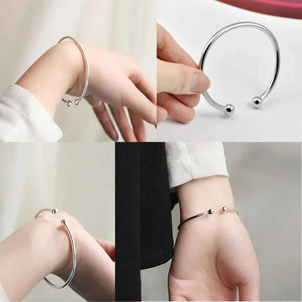 1pc Smooth Solid Bead Bracelet Cufflinks Bangles For Women Man Wedding Engagement Party JewelryC250411