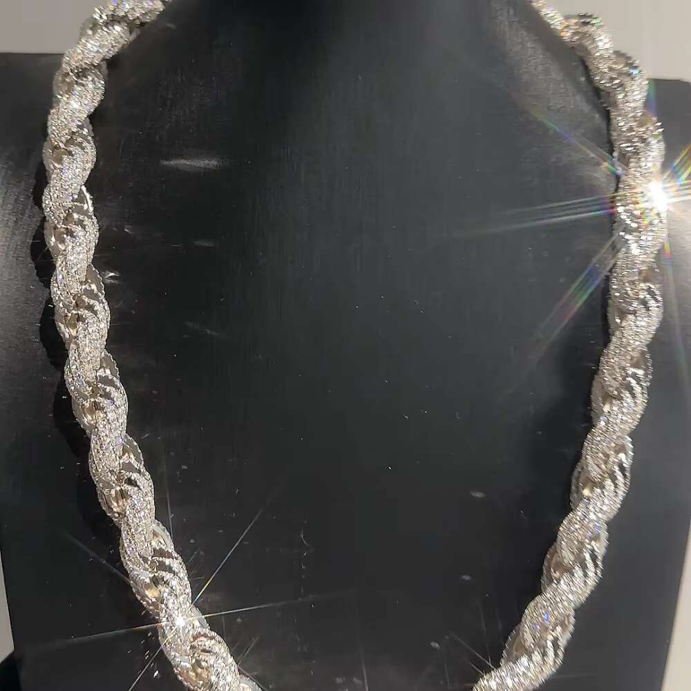Hip Hop Rappers VVS Moissanite 13 mm Chain High Quality 925 Silver Necklace Jewelry