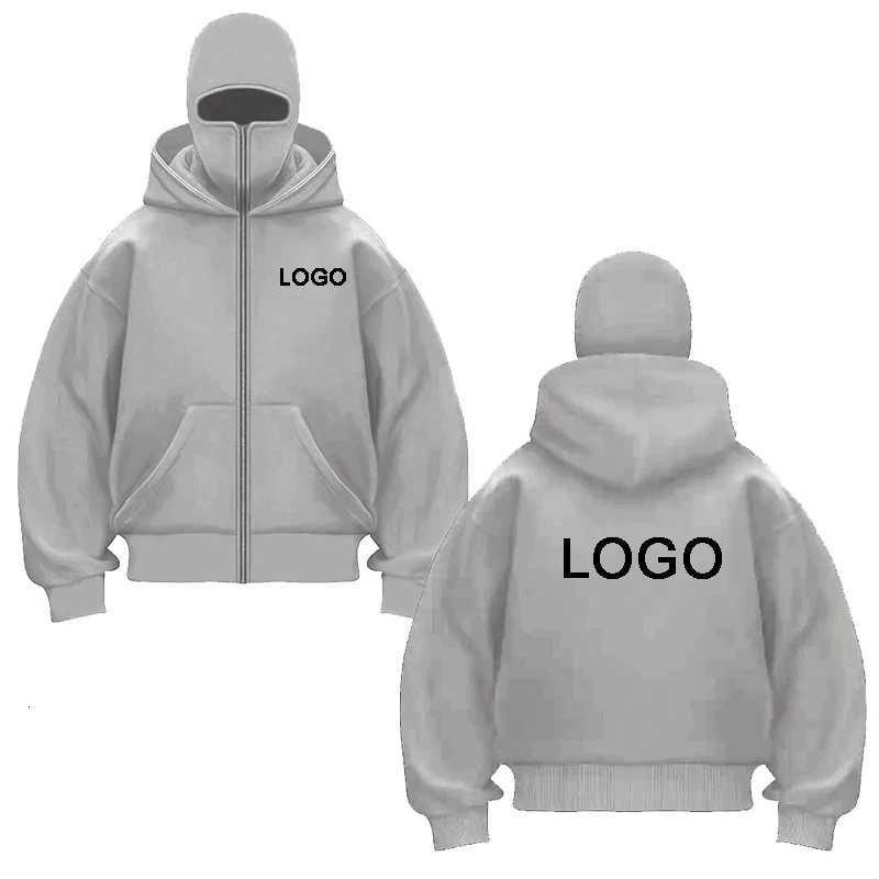 POD customization Customized Ninja Mask Zipper Hoodies Men Personality Printed Long Sleeve Zip Up Sweatshirts Women Double-hooded Pullovers JacketT251
