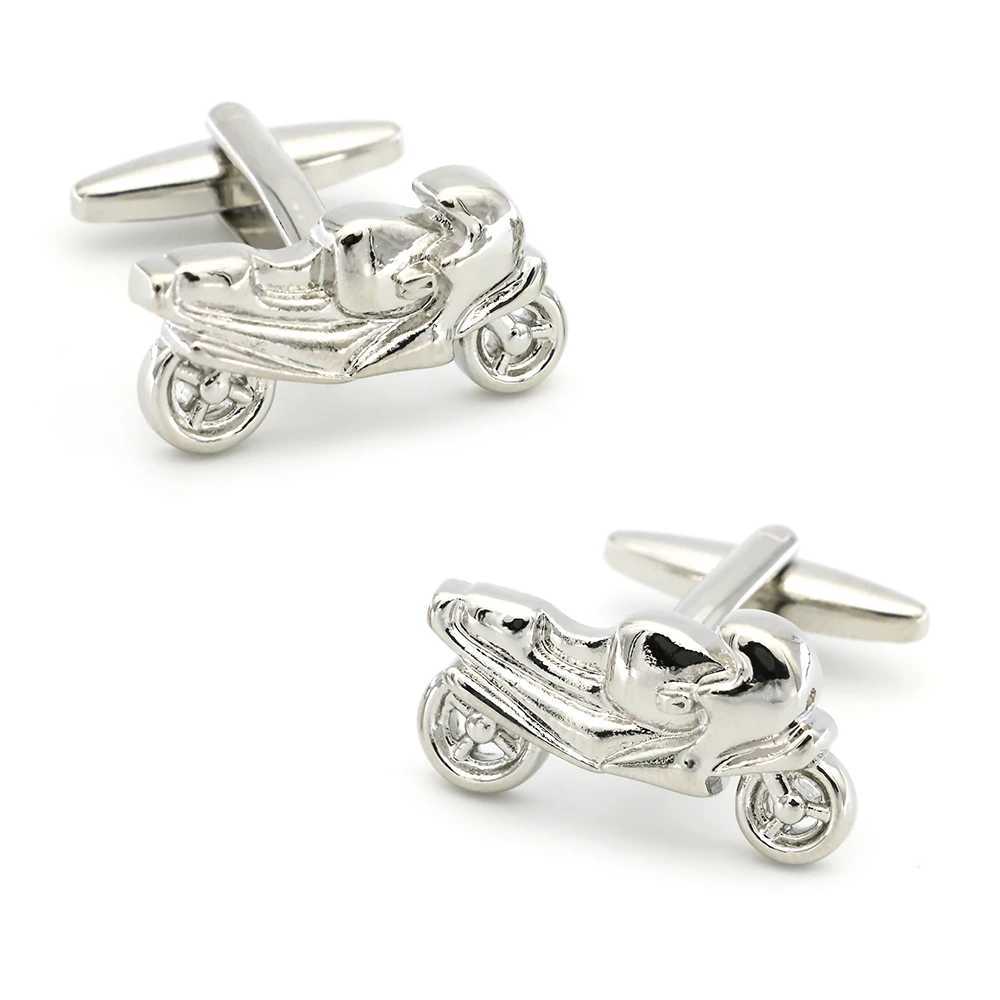 Motorcycle cufflinks made of high-quality brass material designed for green mountain bikes mens gift cufflinksT250412
