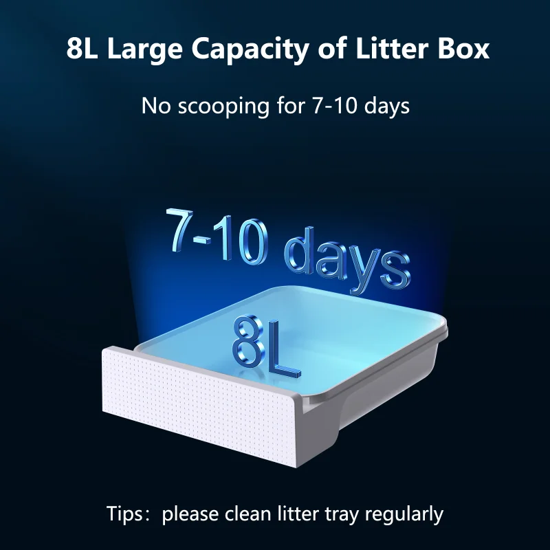 8L Large Capacity Automatic Cat Litter Box Fully Enclosed Toilet Deodorant Anti-Sand Electric Smart Cat Poop Basin Cat Supplies Cat Litter both dog