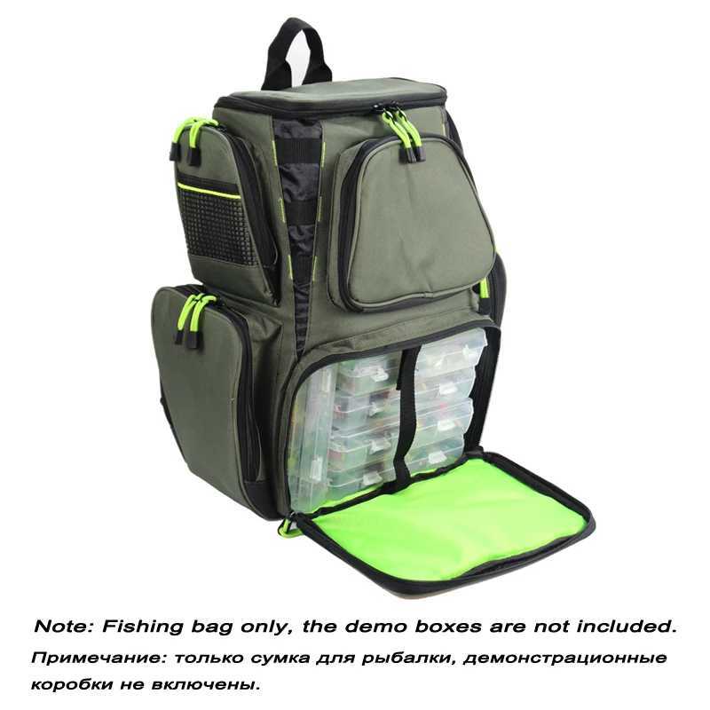 44*41*25cm Large Waterproof Fishing Tackle Rod Backpack 3 Layer Quality Fishing Bag with 4 Trays Tackle Bag Storage Z250411