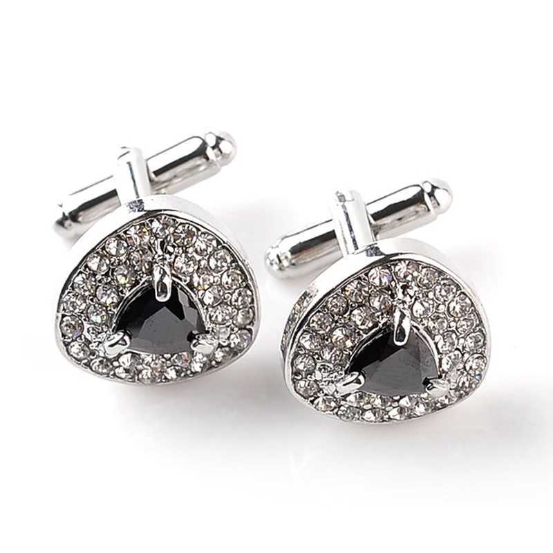 Luxury mens cufflinks high-quality crystal cufflinks wedding business shirts cufflinksT250412