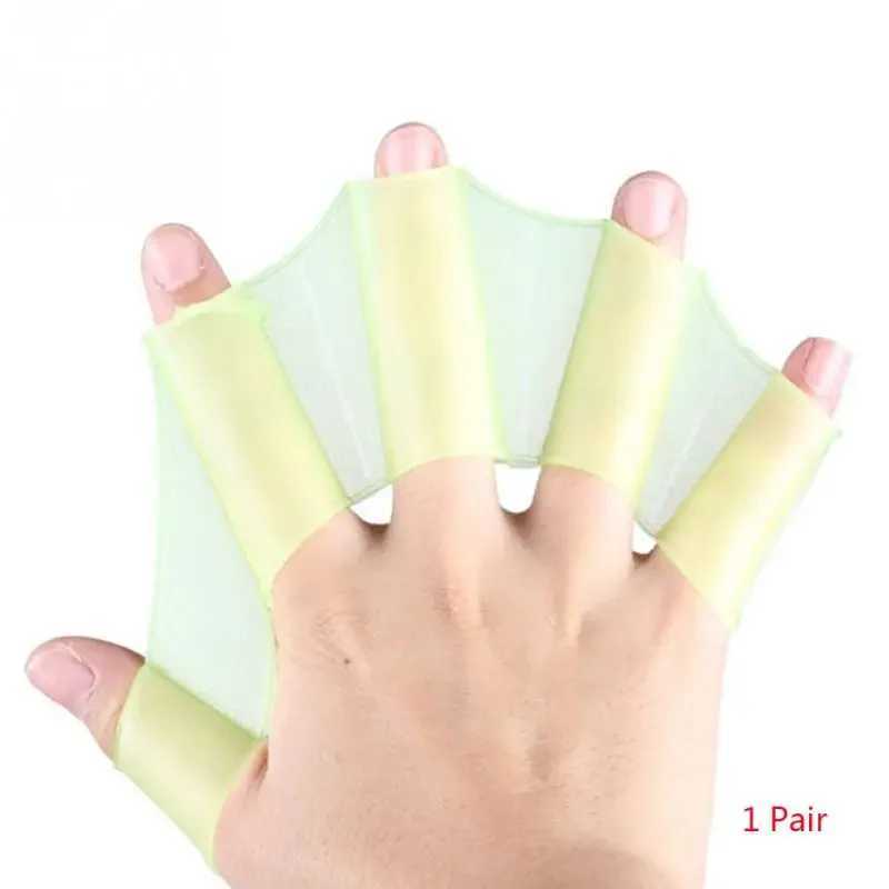 1 pair of neutral frog shaped silicone girls swimming hand finger flip finger weaving gloves paddle water sportsY250412